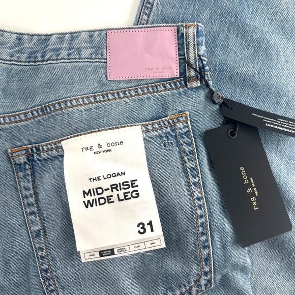 Rag & Bone Women's Audrey Featherweight Logan Wide-Leg Jeans Size 31 - Picture 11 of 14